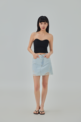 Kristan Distressed Mini Denim Skirt